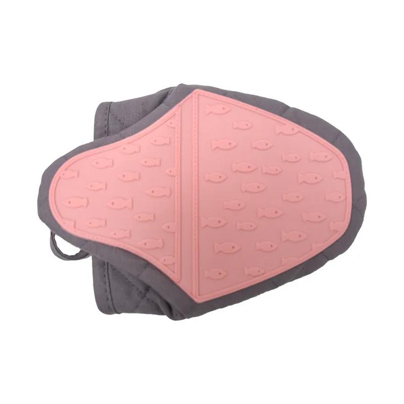 1/2 STÜCK Fischförmige Silikon Anti-Verbrühungs-Ofenhandschuhe Küchen-Silikonhandschuhe Tablett Geschirrhalter Ofenhandschuhe Mehrzweckhandschuhe