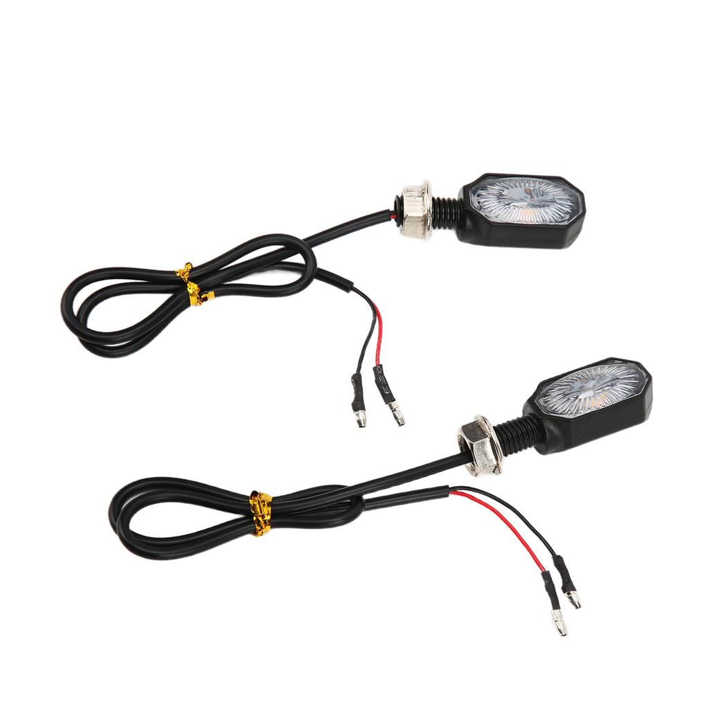 2 Pcs Universal Motorcycle Turn Signal Lights 12V Steering Lamp Mini Oval Lamp for ATV Scooter