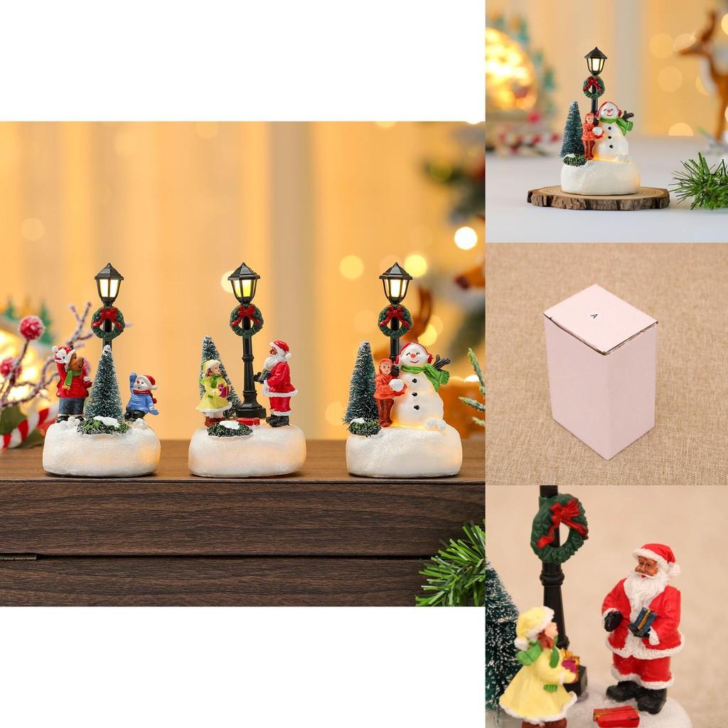Cartoon Resin Christmas Ornament With Illuminated Effect For Holiday Party Decor