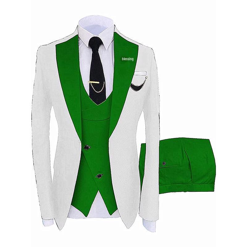 2025 European & American Men's Three-Piece Suit Set - Business, Banquet, or Groomsmen Attire