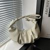 Shoulder bag Textured soft leather pleated cloud casual shoulder bag Large capacity simple versatile commuter bag
