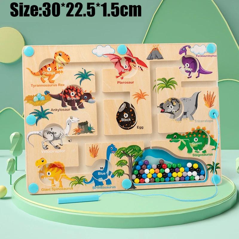 Children Montessori Toy Magnetic Pen Moving Ball Game Color Sorting Counting Board Fine Motor Training Sensory Educational Toys