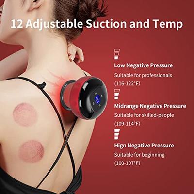 Intelligentes dynamisches Schröpfen, 3-in-1-Schröpfgerät mit Vakuumfunktion, Cellulite-Massagegerät, elektrisches Gua-Sha-Massagegerät mit 12 Saugstufen