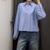 Women's Oxford Spinning Box Shirt Long Sleeve Shirt Casual Commuter Thin Jacket Solid Color Lapel 181918
