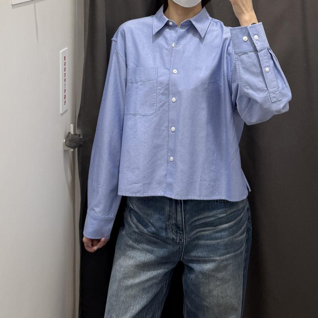 Women's Oxford Spinning Box Shirt Long Sleeve Shirt Casual Commuter Thin Jacket Solid Color Lapel 181918