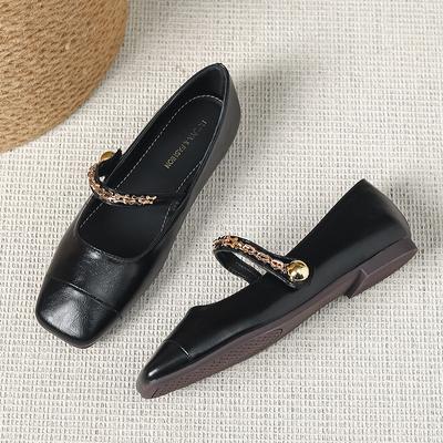 French Mary Jane Shoes for Women's Spring 2024 New Fashion Paired with Skirts Flat Shoes Women Elegant Single Shoe Flats Luxury