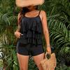 New Split Fat Woman Lotus Leaf Edge Swimsuit Women's Large Size European and American Conservative Tankini Swimsuit