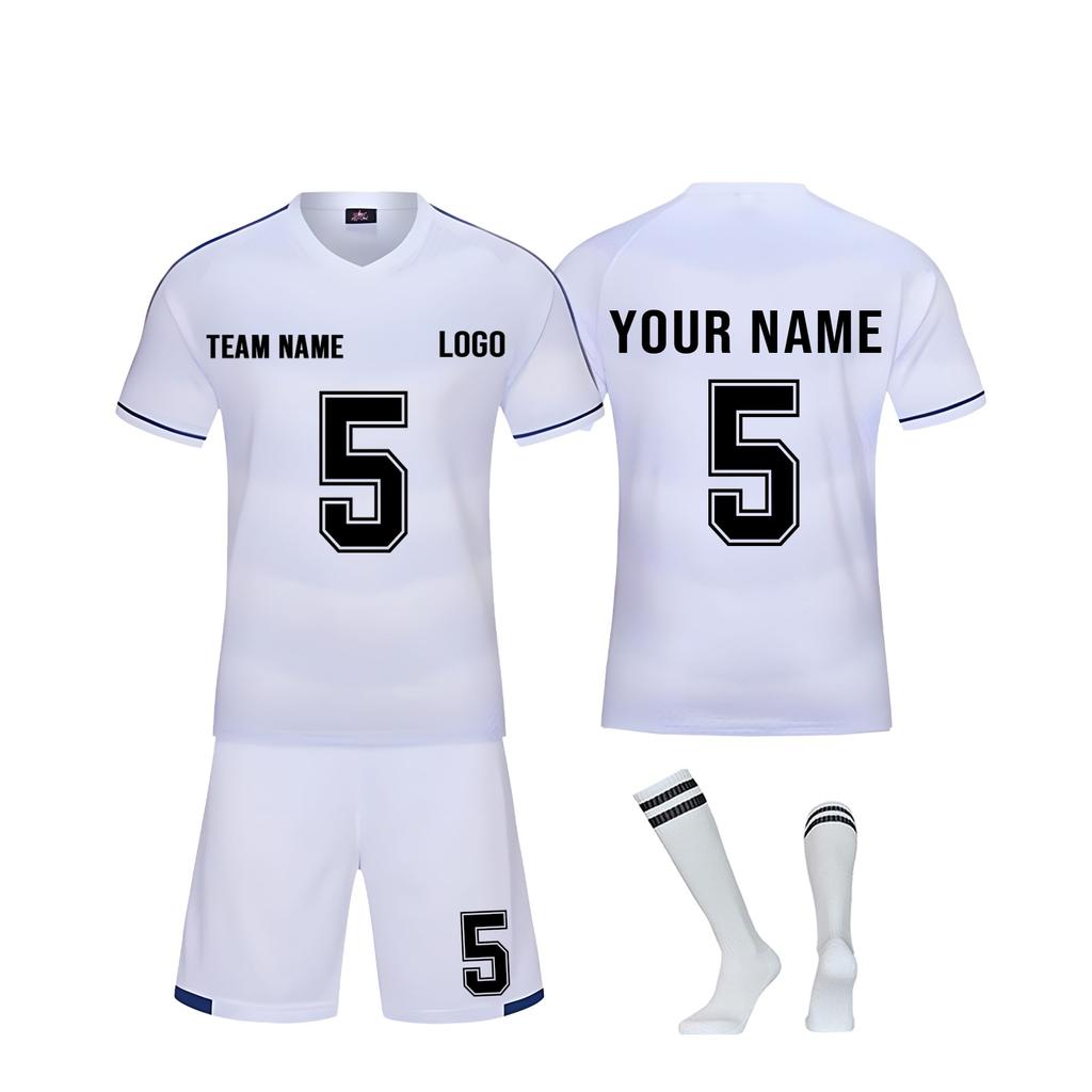 Men's Soccer Jersey Set Breathable Red Sportswear with Shorts and Socks for Training and Matches