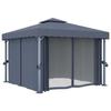 VidaXL Tonnelle avec rideau 3x3 m Anthracite Aluminium