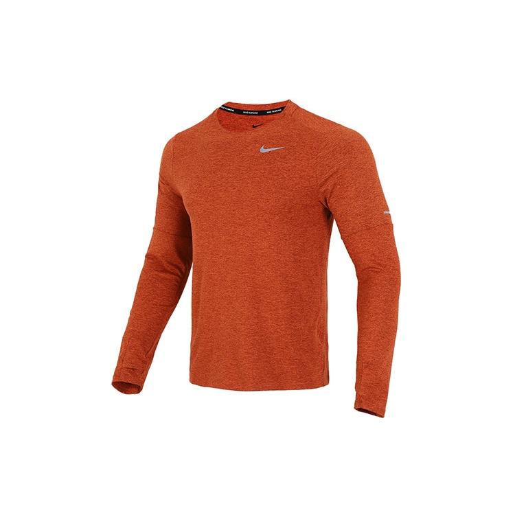Men s Nike Reflective Logo Training Sports Running Long Sleeves Orange Red T-Shirt DD4755-670 S