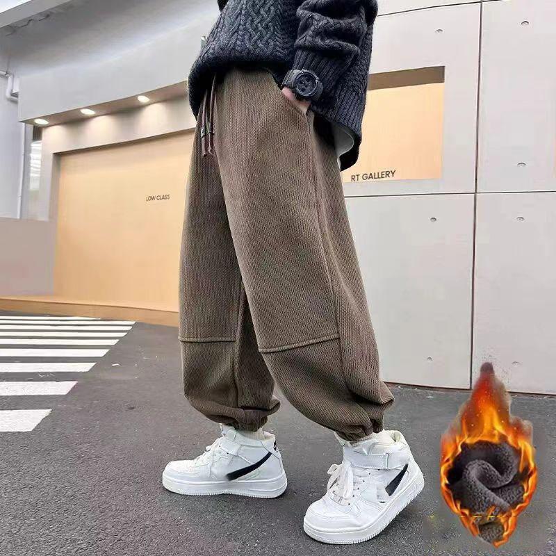 

Корейские детские спортивные штаны на кулиске с эластичными манжетами для мальчика-подростка, повседневные треккинговые штаны, подростковые детские брюки для улицы, спортивные штаны 170