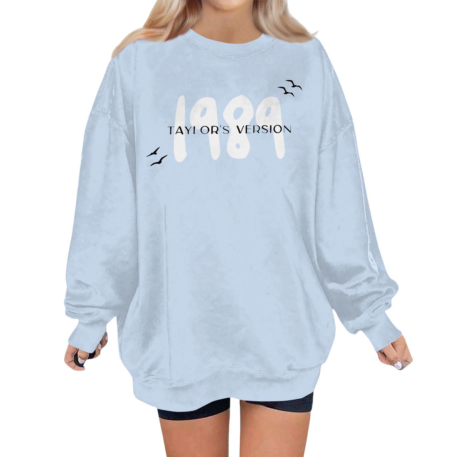 Women Winter Tops Women s Long Sleeve Sweatshirt Casual Crewneck Loose Fit Pollover Tops L
