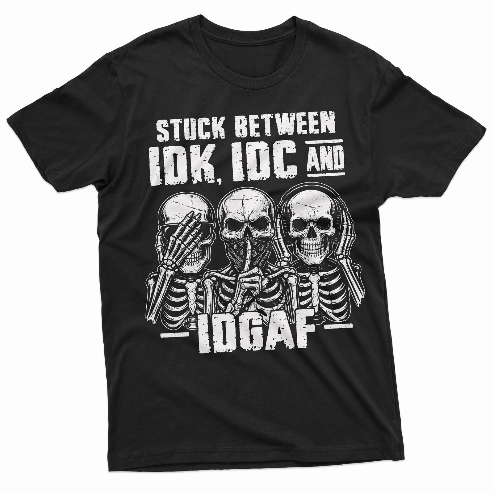 

Mens Funny Tshirt Skeleton Shirt Humorous Gift Idk Idc and Idgaf Shirt Woman Man Summer Cotton Streetwear Graphic T Shirts S