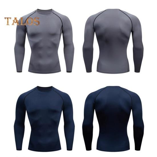 Men Sport Top 3D Slim Fit High Elasticity Round Neck Quick-drying Long Sleeves Slim Fit Compression Figure Shaping Gym Running Basketball T-shirt