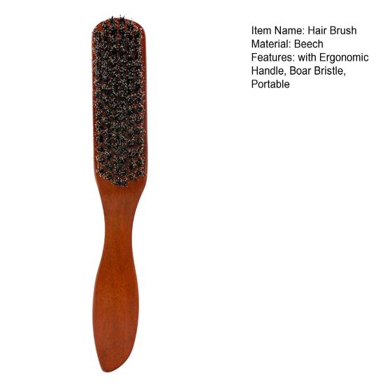 Szczotka do włosów z włosia dzika Krótkie Długie Cienkie Grube Proste Kręcone Włosy Mokre Suche Grzebień z Ergonomicznym Uchwytem Męska Szczotka do Stylizacji Włosów na Olej Głowy Wąsów Brody