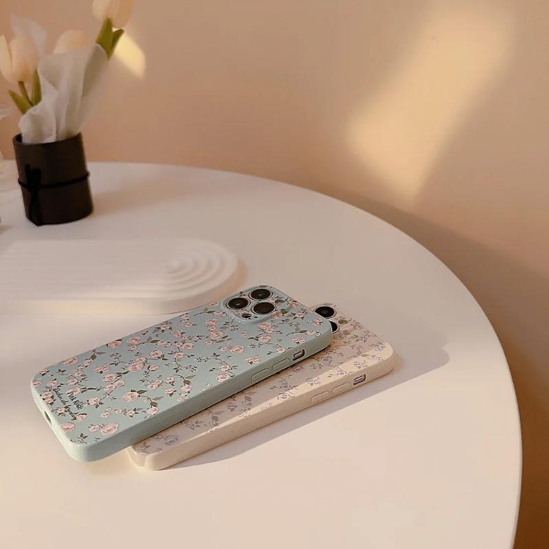 Vintage Floral Phone Cases for iPhone 17 16 Pro Max Plus 15 14 13 12 11 Cute Stylish Rose Protective Phone Covers