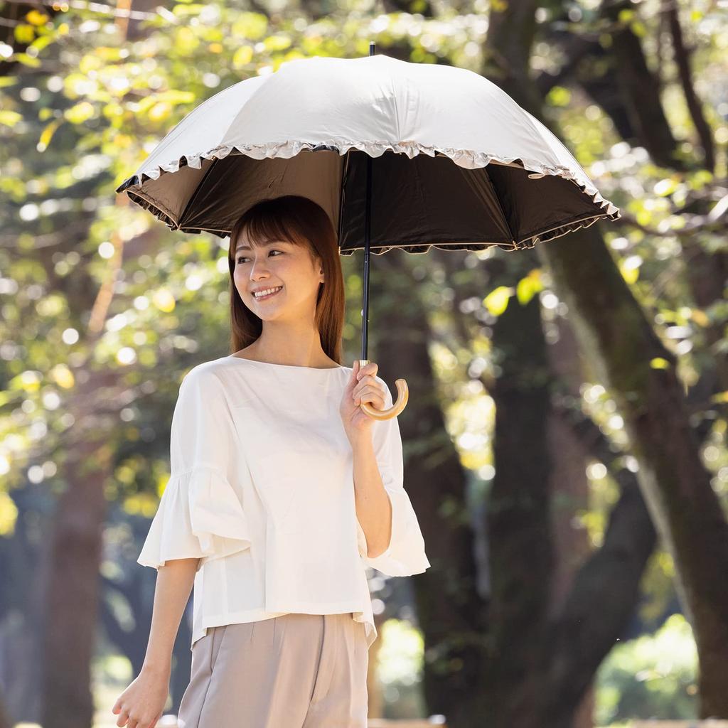 Cool Plus Compact Long Umbrella with Suitable for Both Sunny and Rainy 50cm x 8 Light UV Cut Grade 1 Light Slide Short UV-Blocking, Heat-Blocking,