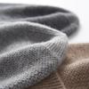 Cashmere Autumn and Winter Unisex High End Solid Color Knitted Outdoor Warm Heavyweight Thread Casual Cuff Hat