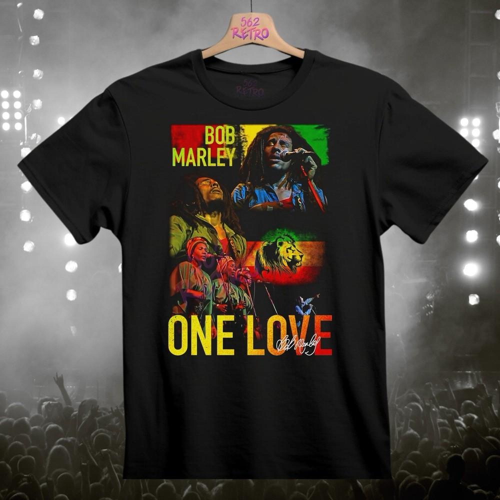 Bob Marley One Love Reggae Band TShirt Black S3XL Unisex T-Shirt M