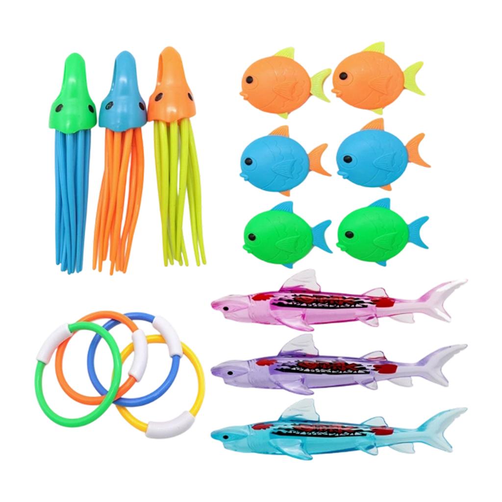 Kids' Diving Toys Set: Swimming Pool Dive Torpedoes, Water Rings, And Diamonds