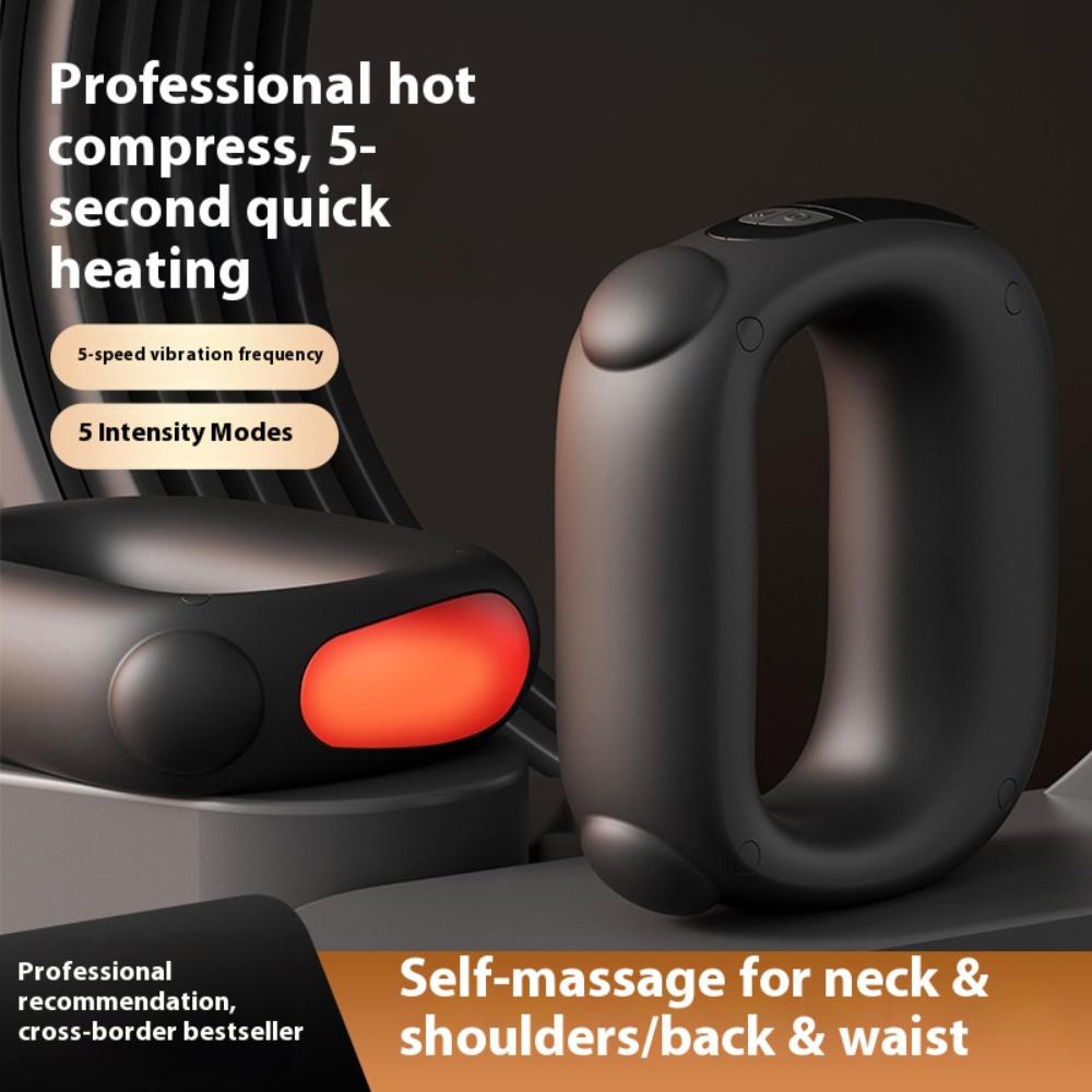 Mini Portable Massage Ring Deep Tissue Percussion Handheld Muscle Massager Vibration Heating Fascia Ring Fat Burning Slimming