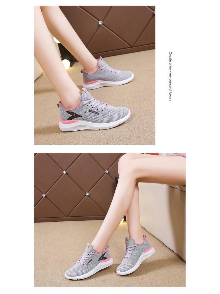 Dámské síťované sportovní boty v korejském stylu: Protiskluzová, lehká, prodyšná, ležérní běžecká obuv na jaro/léto.