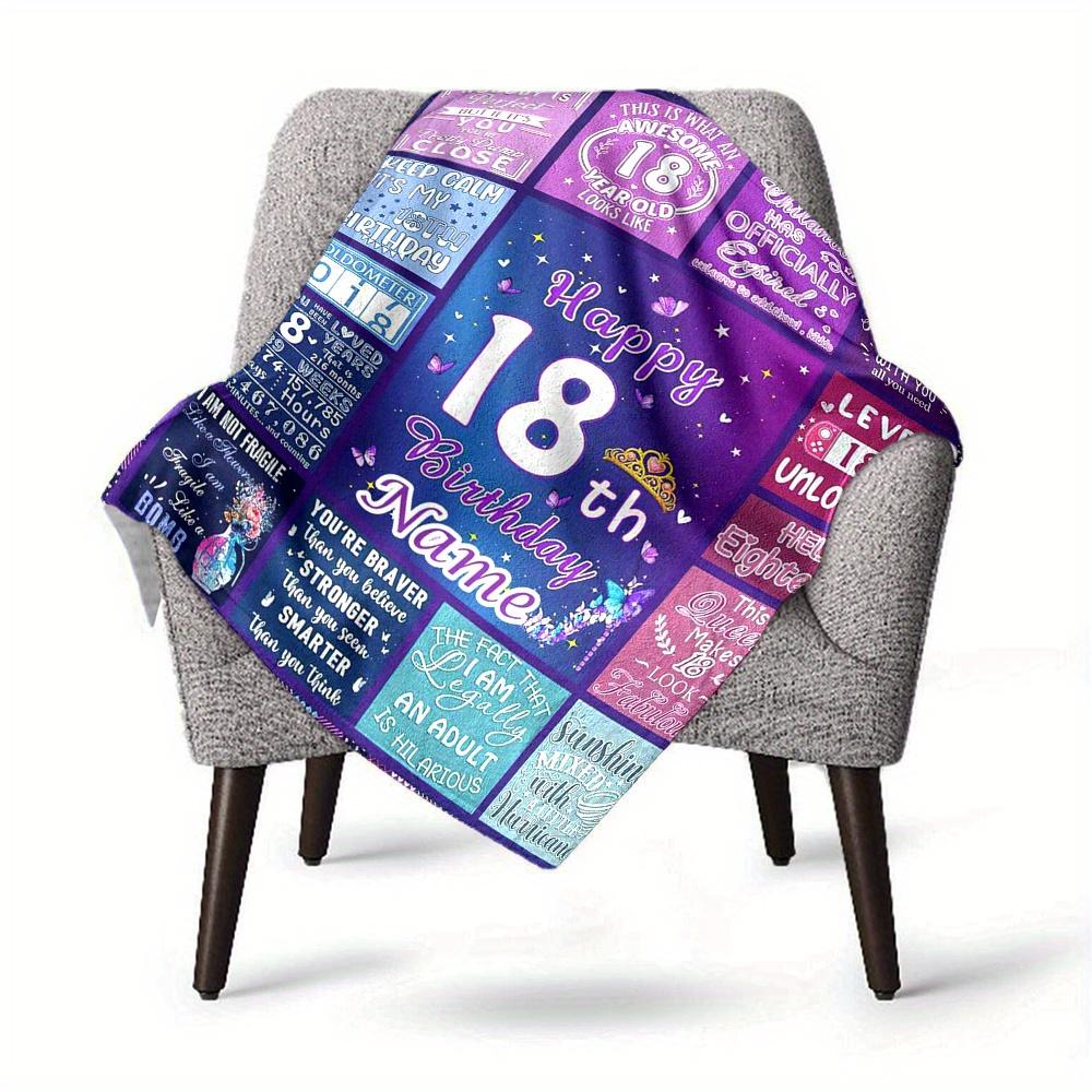 Happy 18Th Birthday Home Blankets Comfortable Soft Lightweight Allseason Multipurpose Blanket For Picnics Sofas Offices Beds Living Rooms Gifts For