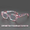 Anti-reflective Blue Light Cat Eye Reading Glasses for Women Fashion Irregular Pattern Eyeglasses Elderlypresbyopiaglasses
