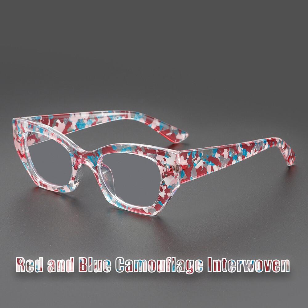 Anti-reflective Blue Light Cat Eye Reading Glasses for Women Fashion Irregular Pattern Eyeglasses Elderlypresbyopiaglasses