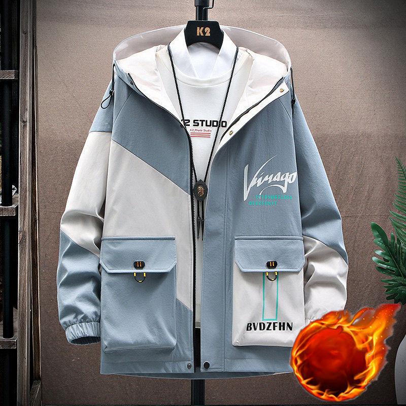 Herren Arbeitsjacken, Herren Frühling und Herbst Freizeit Koreanischer Stil Trendige Oberteile, Herren Kapuzen Studenten Frühlingsbekleidung, Dünne Herrenbekleidung