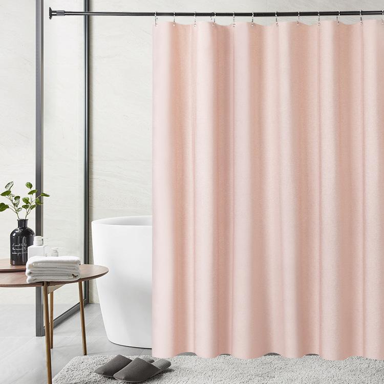 Luxury Linen Shower Curtain with Hooks Bathroom Waterproof Thick Fabric Bath Curtains Bathtub Large Bathing Cover