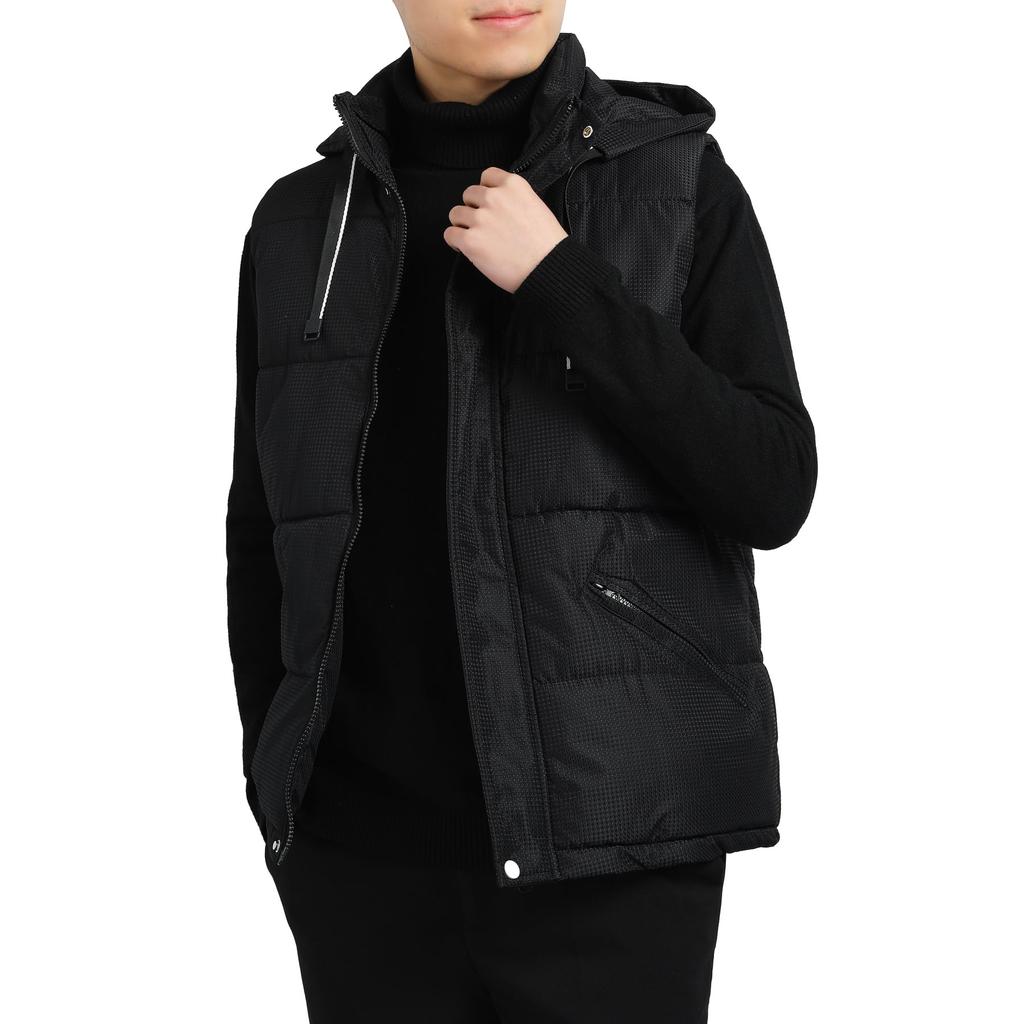 Vest Hooded Lightweight Outwear Cold Protection Soft Outer Vest Jacket Winter Clothes Down [FOMANSH] Men's