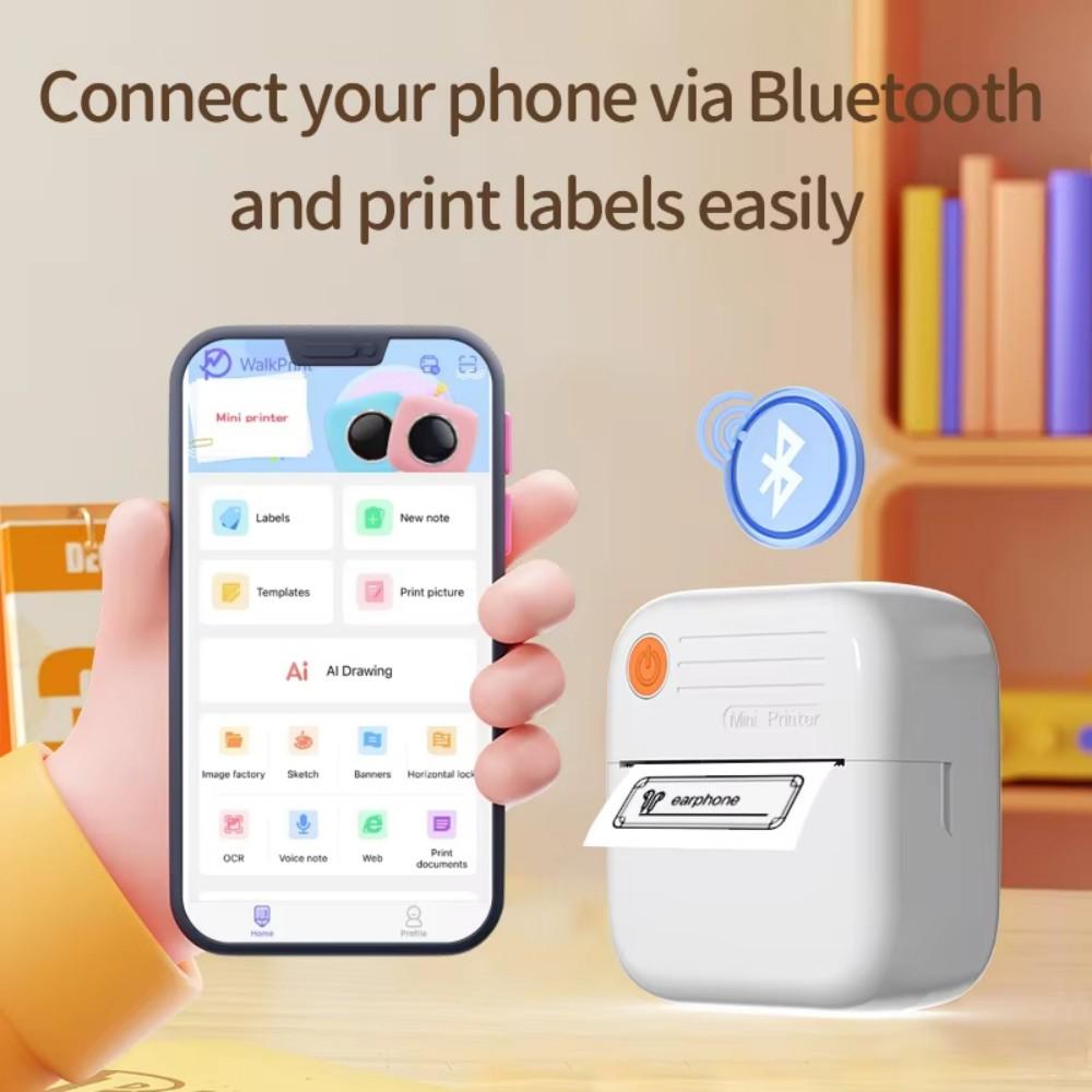 Imprimante Mini Portabile Wireless BT Fără Cerneală Imprimantă pentru Etichete Foto Autocolante Mașină de Etichetat Preț pentru Birou Școală Bucătărie