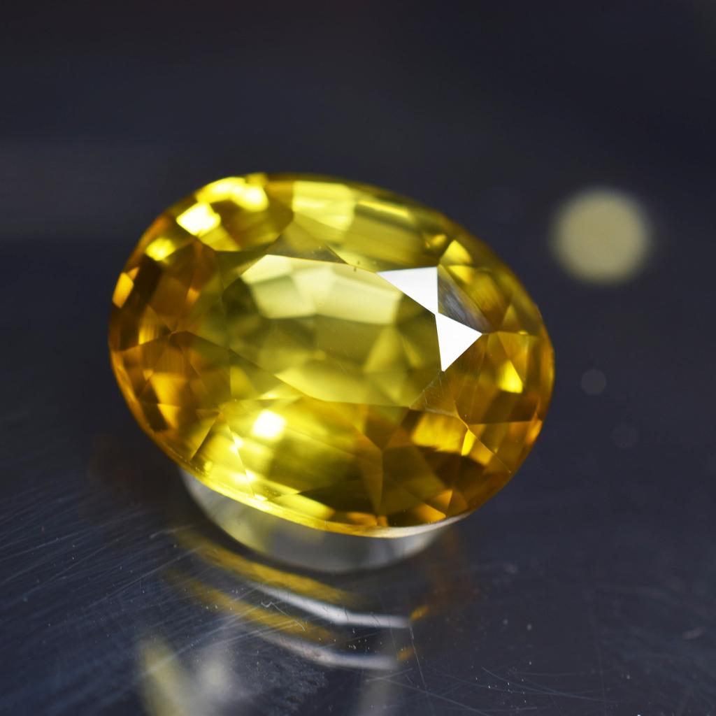 9.75 Ct Natural YELLOW Sapphire Oval Cut CERTIFIED Sapphire Rings Loose Gemstone AM-671