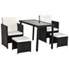 Poly Rattan Seating Group Dining Set Garden Set Furniture Set 11-Piece with Cushions Black