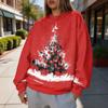 Women's Trendy Christmas Print Crewneck Sweatshirt Lightweight Casual Pullover Top