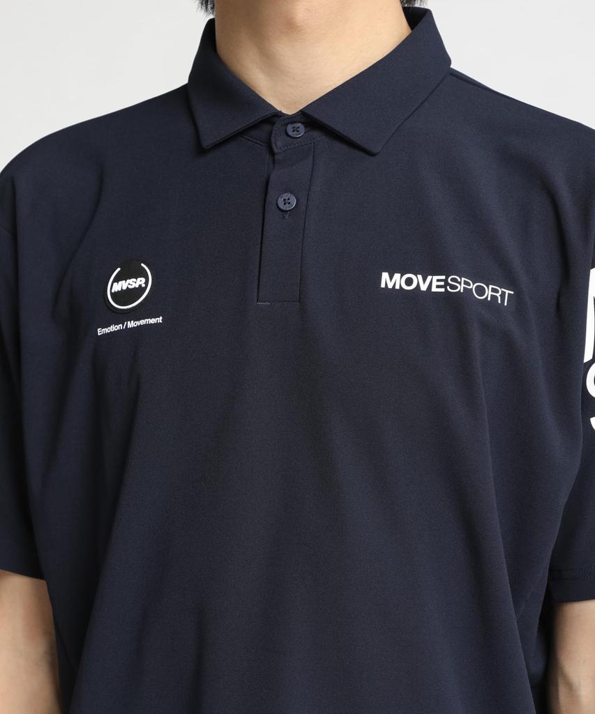 Move Sports Navy Polo Short UV Training Size M Men's DX-C2853AZ Shirt, Sleeve, Protection, Sweat-Wicking, Quick-Drying, Stretch, Sunscreen, Shirt,