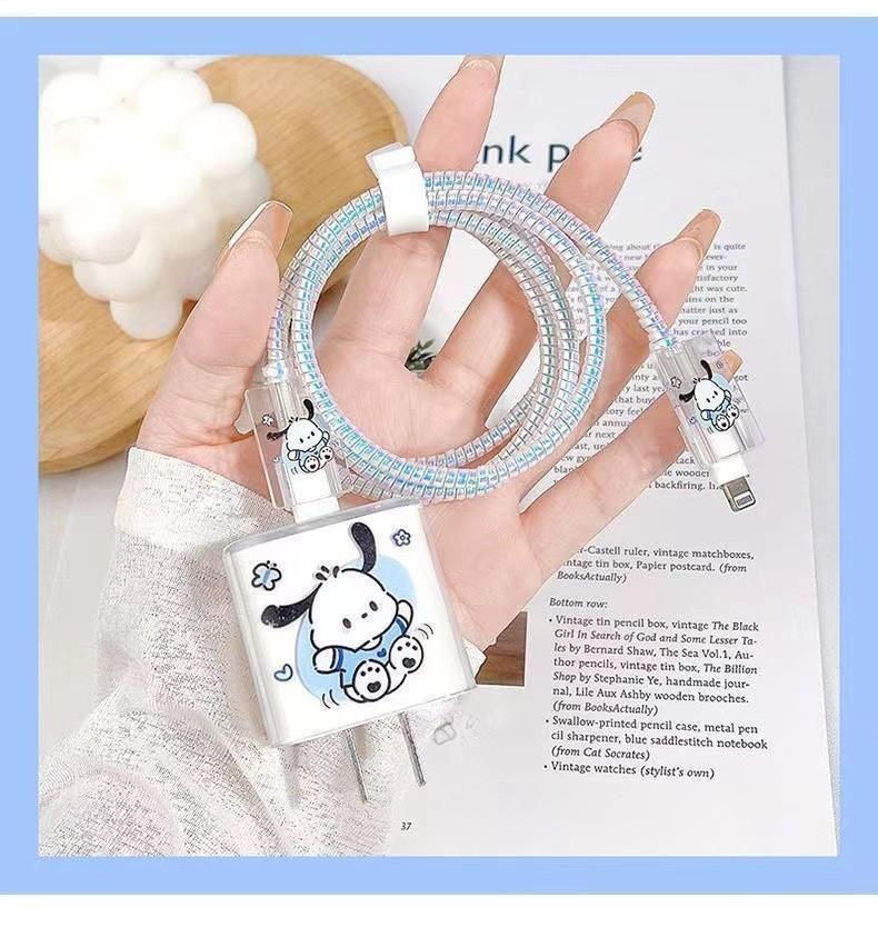 

Data Cable Protective Cover, Cartoon Data Cable Protective Cover, Data Cable Protective Cover, Charging Cable Protective Head. One Size белый