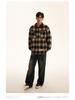 Giacca Camicia a Maniche Lunghe Plaid in Flanella di Agnello Unisex Autunno-Inverno - Fresca Vestibilità Larga Giapponese