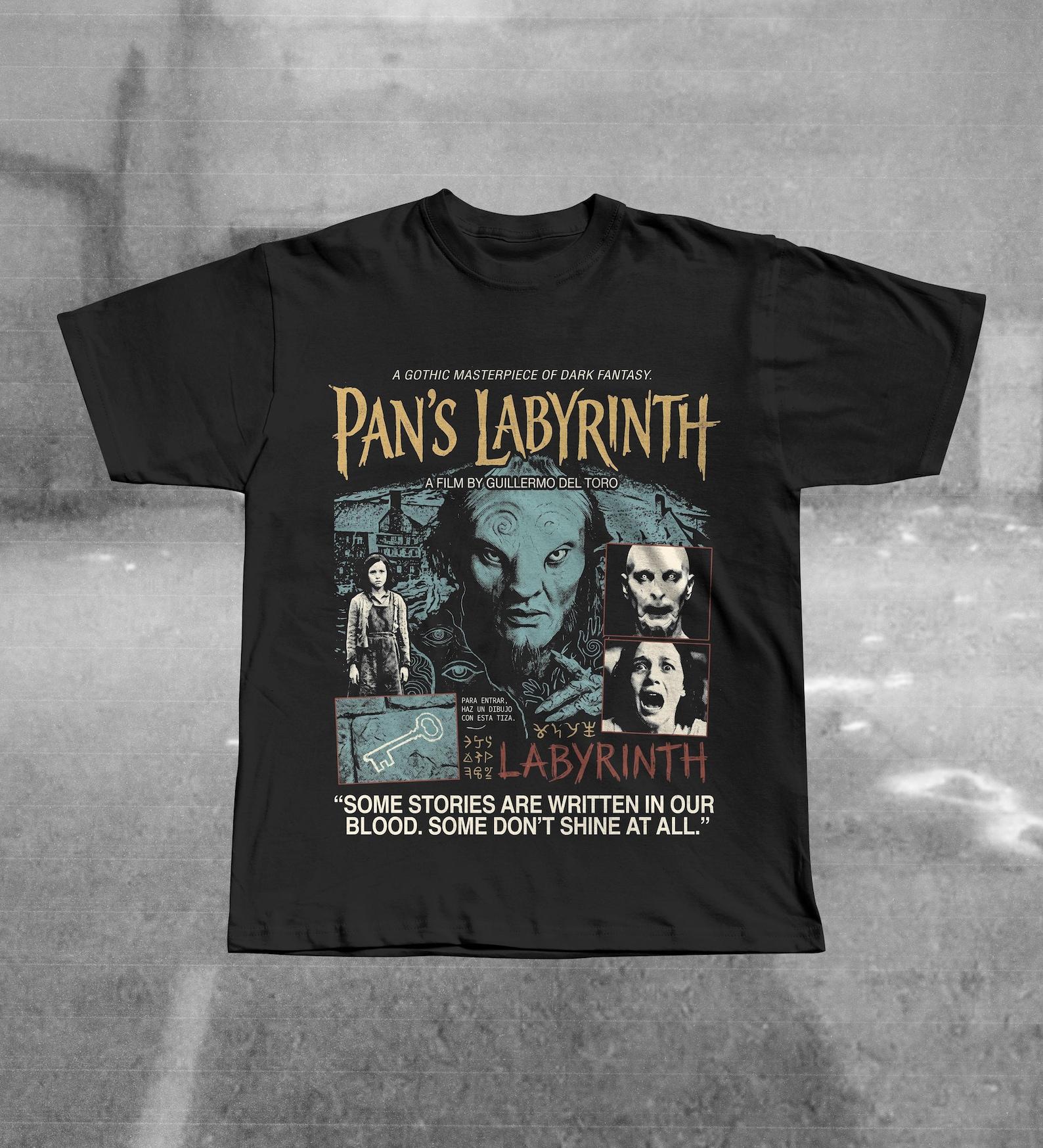 Pan s Labyrinth Dark Fantasy Film T-Shirt, Guillermo del Toro Masterpiece Movie Graphic Tee 4XL