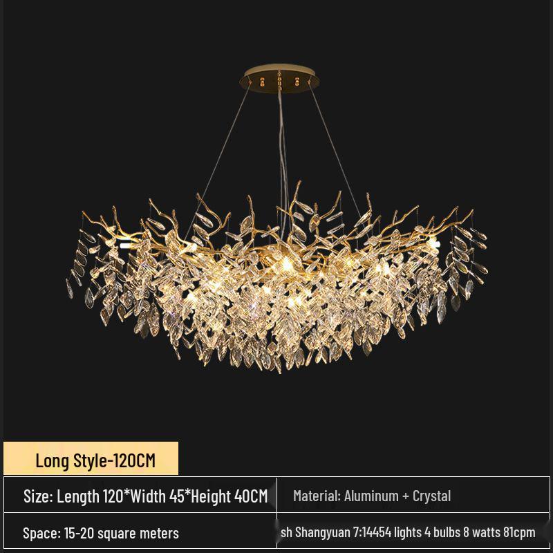 Elegant French Crystal Chandelier: K9 Aluminum Art Lamp for Living, Dining, and Bedroom