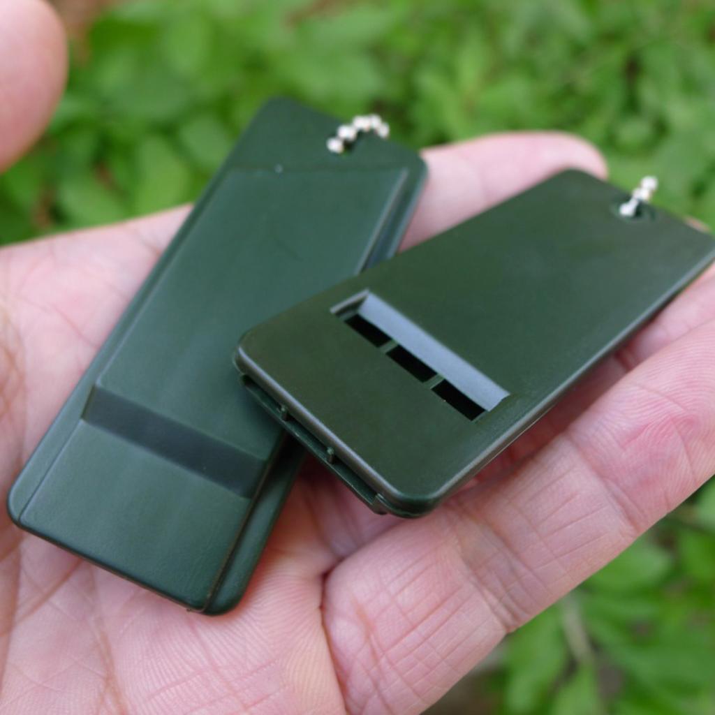 2ks 3-frekvenční píšťalka s klíčenkou High Decibel Survival Whistle Kempování Turistika Nouzové přežití Whistle Outdoorové nástroje