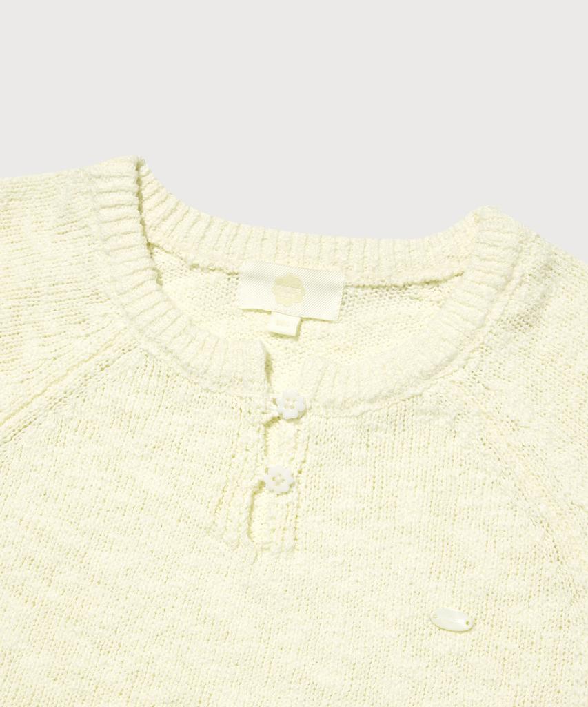 COVERNAT WOMAN Boucle Round Half Knit Ivory
