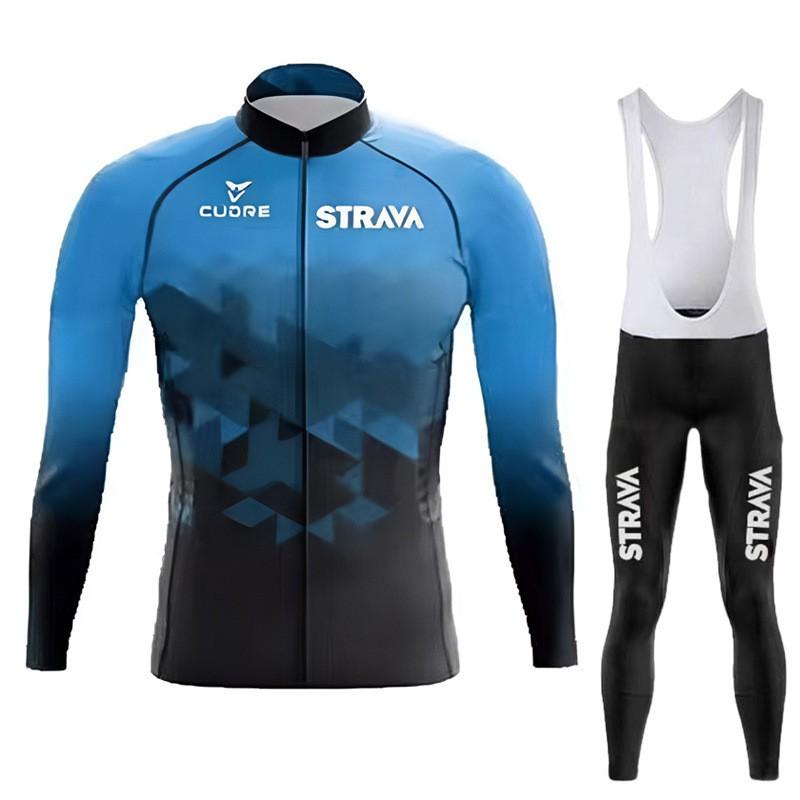 Quick-Dry Cycling Jersey Set Long Sleeve Road Bike Outfit Men Women Tour De France Style