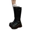 Black American Retro Versatile But Knee Thick-soled Boots Women's 2025 New Summer Slimming and Heightening Knight Boots