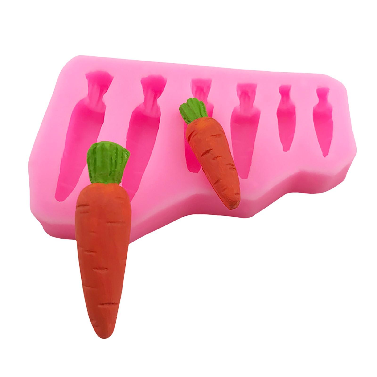 

Easter Bunny Carrot Silicone Mold Chocolate Cupcake Baking Fondant Cakes Decorating Tool Themed Party Rabbit Cute Decorations розовый
