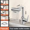 4 Mode Basin Faucet Bathroom Kitchen Sink Faucet Stainless Steel Hot and Cold Tap Toilet Water Mixer Tap Bathroom Accessories