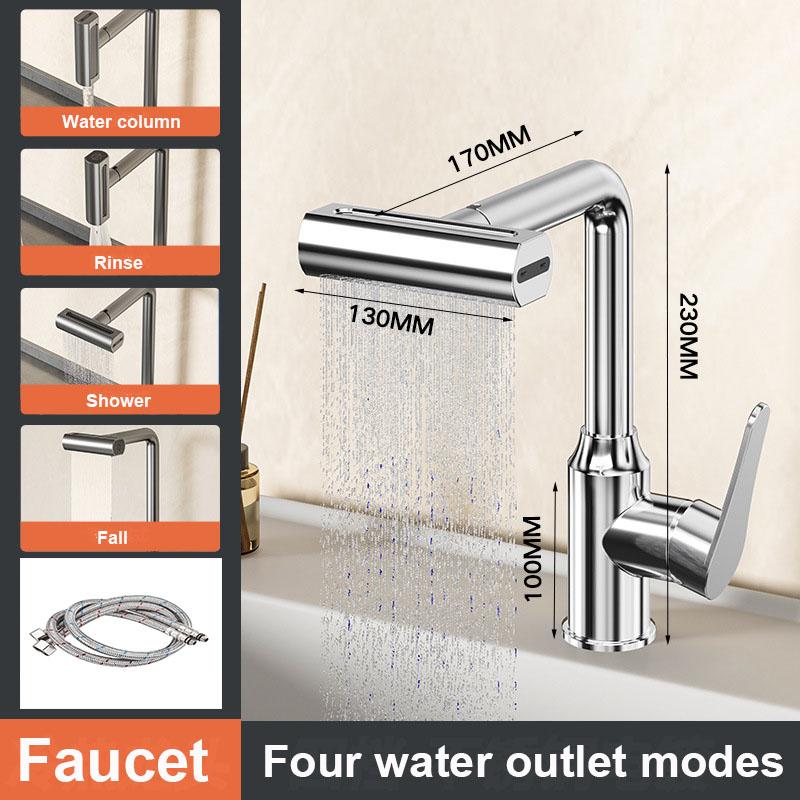 4 Mode Basin Faucet Bathroom Kitchen Sink Faucet Stainless Steel Hot and Cold Tap Toilet Water Mixer Tap Bathroom Accessories