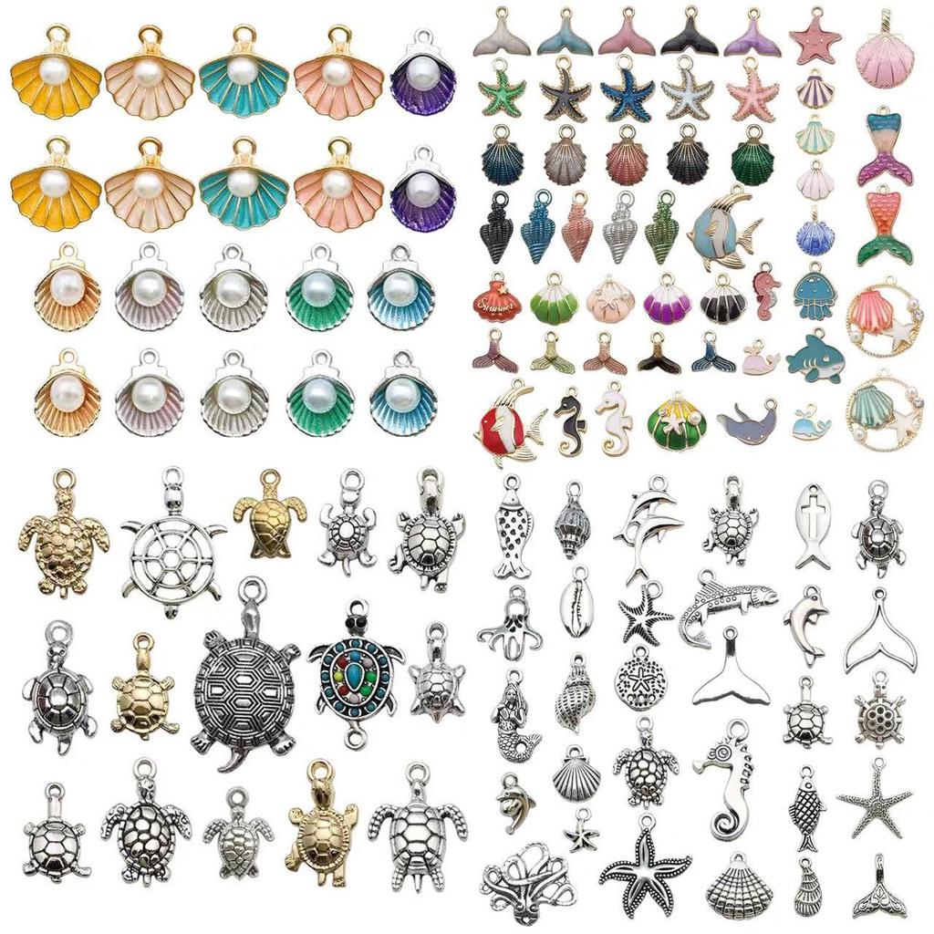 Creative Alloy Seashell and Pearl Keychain Pendant