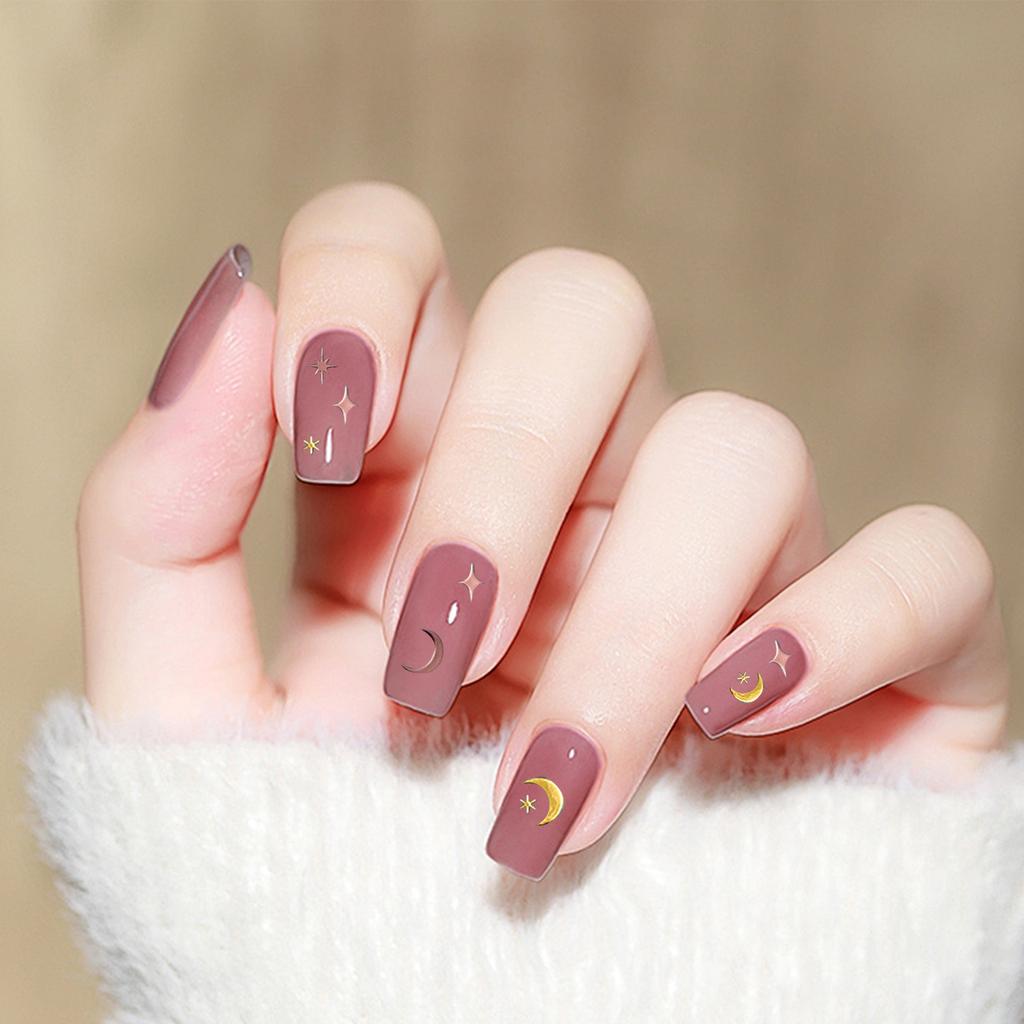 9 Sheets Sun Star Moon Nail Stickers Bronzing Nails Art Stickers 3D Nails Decals Manicures Stickers Nails Art Decoration